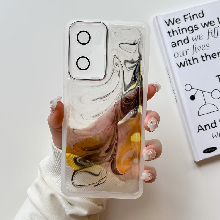 For Xiaomi Redmi K40 Oil Painting Electroplating TPU Phone Case(White) - free shipping - PMC TechLife - Order now!