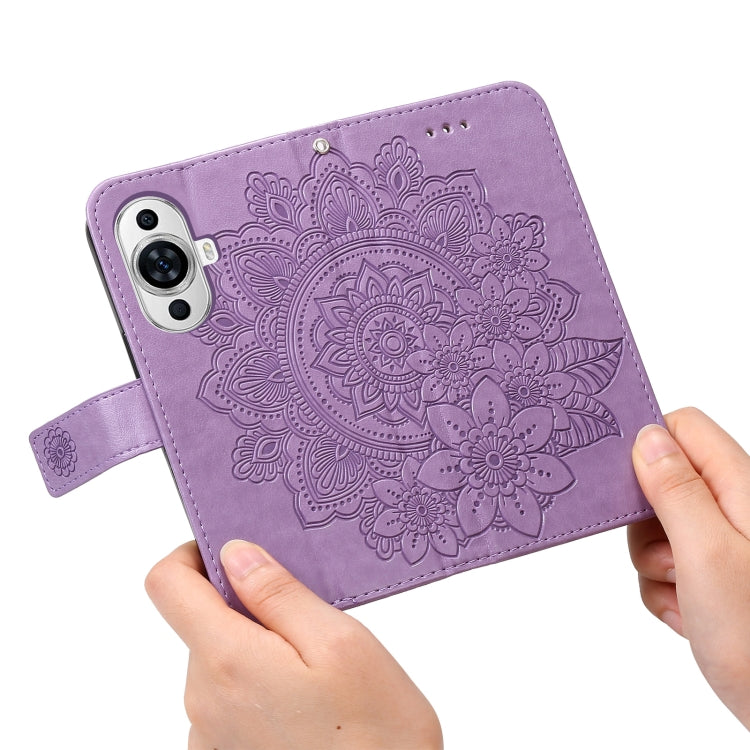 For Huawei nova 11 Seven-petal Flowers Embossing Leather Phone Case(Light Purple) - free shipping - PMC TechLife - Order now!