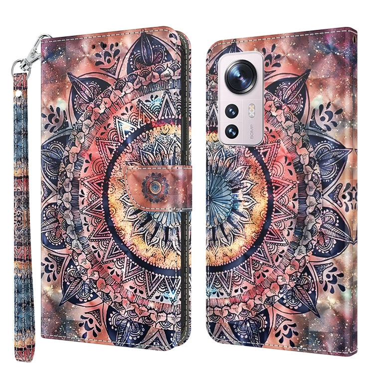 For Xiaomi 12 Pro 3D Painted Pattern Leather Phone Case(Colorful Mandala) - free shipping - PMC TechLife - Order now!