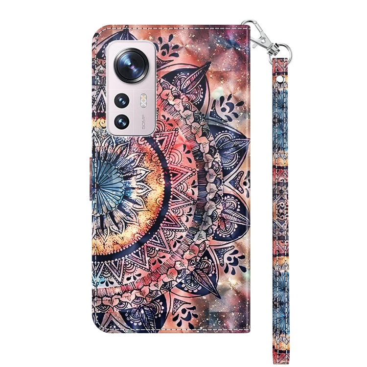 For Xiaomi 12 Pro 3D Painted Pattern Leather Phone Case(Colorful Mandala) - free shipping - PMC TechLife - Order now!