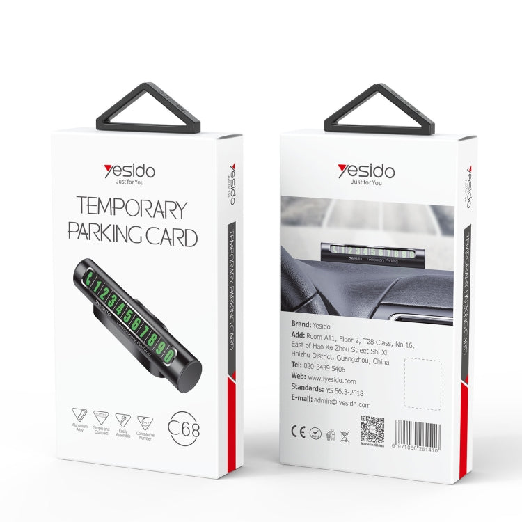 Yesido C68 Car Temporary Parking Card Magnetic Adsorption Luminous Phone Number Plate(Black) - Parking Card by Yesido | Online Shopping South Africa | PMC TechLife | Buy Now Pay Later Mobicred