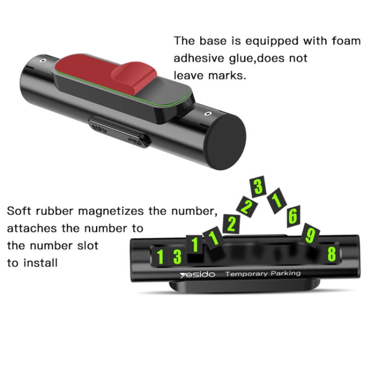 Yesido C68 Car Temporary Parking Card Magnetic Adsorption Luminous Phone Number Plate(Black) - Parking Card by Yesido | Online Shopping South Africa | PMC TechLife | Buy Now Pay Later Mobicred