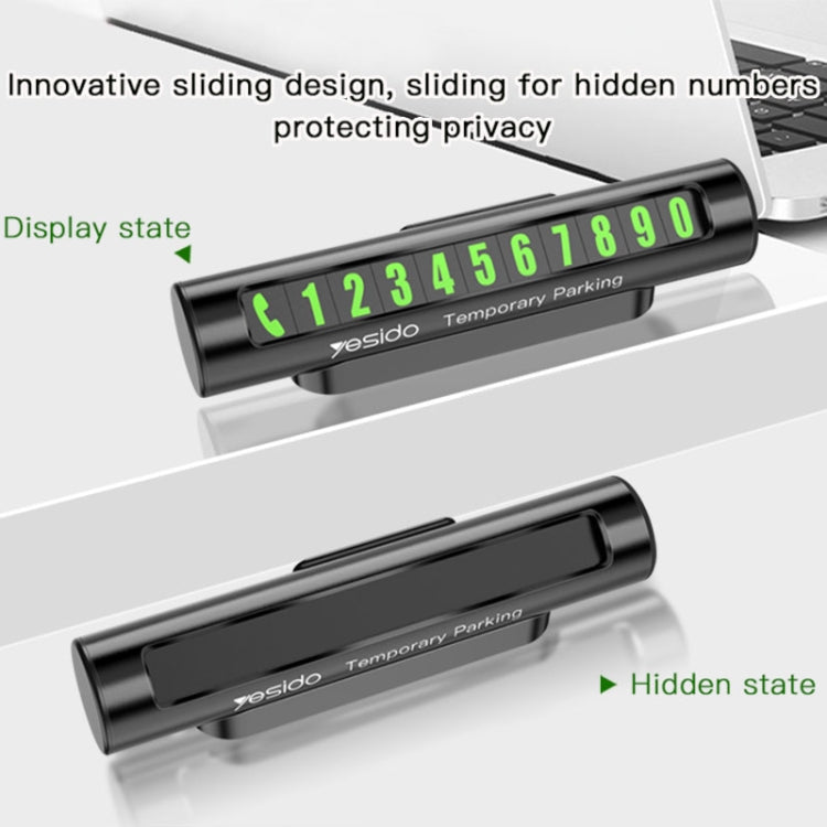 Yesido C68 Car Temporary Parking Card Magnetic Adsorption Luminous Phone Number Plate(Black) - Parking Card by Yesido | Online Shopping South Africa | PMC TechLife | Buy Now Pay Later Mobicred