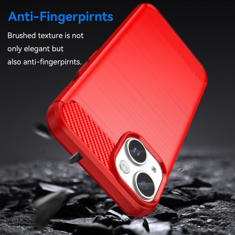 For iPhone 15 Brushed Texture Carbon Fiber TPU Phone Case(Red) - free shipping - PMC TechLife - Order now!