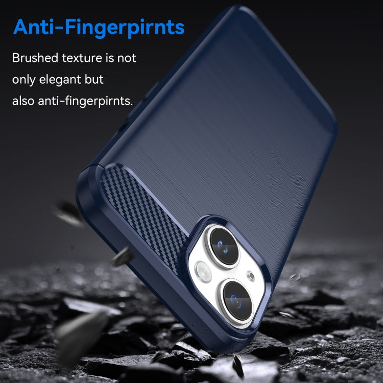 For iPhone 15 Plus Brushed Texture Carbon Fiber TPU Phone Case(Blue) - free shipping - PMC TechLife - Order now!