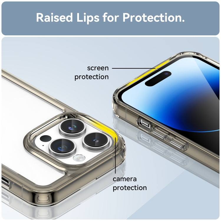 For iPhone 15 Pro Max Colorful Series Acrylic + TPU Phone Case(Transparent Grey) - iPhone 15 Pro Max Cases by PMC TechLife | Online Shopping South Africa | PMC TechLife | Buy Now Pay Later Mobicred