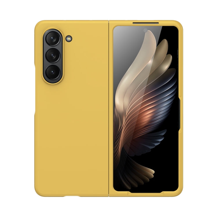 For Samsung Galaxy Z Fold5 Fuel Injection PC Skin Feel Phone Case(Lemon Yellow) - free shipping - PMC TechLife - Order now!