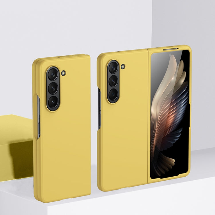 For Samsung Galaxy Z Fold5 Fuel Injection PC Skin Feel Phone Case(Lemon Yellow) - free shipping - PMC TechLife - Order now!
