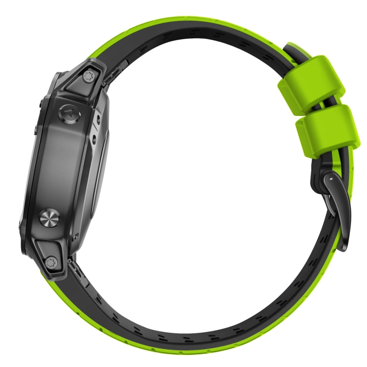 For Garmin Fenix 7 22mm Trapezoidal Quick Release Silicone Watch Band(Green Black) -  by PMC TechLife | Online Shopping South Africa | PMC TechLife