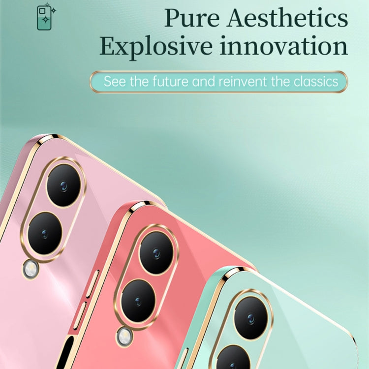 For vivo Y17S 4G XINLI Straight Edge 6D Electroplate TPU Phone Case with Ring Holder(Black) - vivo Cases by XINLI | Online Shopping South Africa | PMC TechLife | Buy Now Pay Later Mobicred