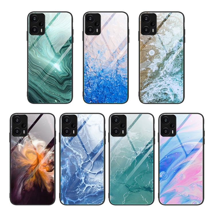 For Xiaomi Redmi Note 12 Turbo Marble Pattern Glass Protective Phone Case(Typhoon) - free shipping - PMC TechLife - Order now!