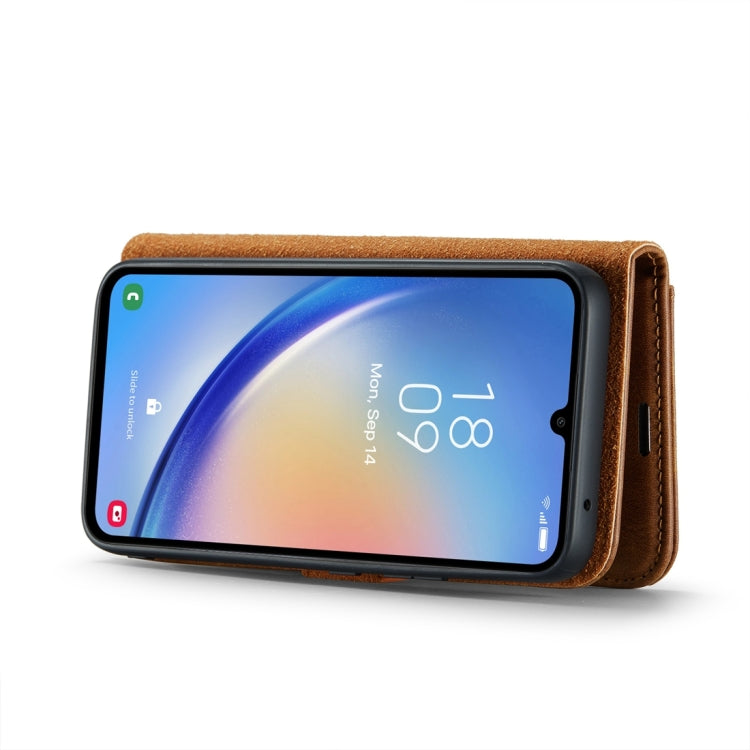 For Samsung Galaxy A34 5G DG.MING Crazy Horse Texture Detachable Magnetic Leather Case(Brown) - free shipping - PMC TechLife - Order now!