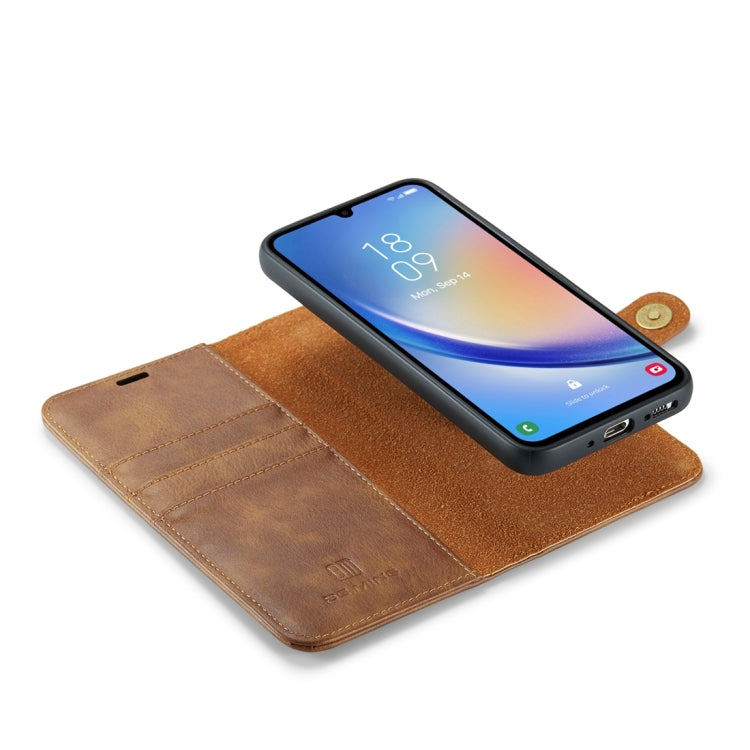 For Samsung Galaxy A34 5G DG.MING Crazy Horse Texture Detachable Magnetic Leather Case(Brown) - free shipping - PMC TechLife - Order now!