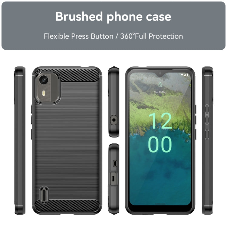 For Nokia C12 Brushed Texture Carbon Fiber TPU Phone Case(Black) - free shipping - PMC TechLife - Order now!
