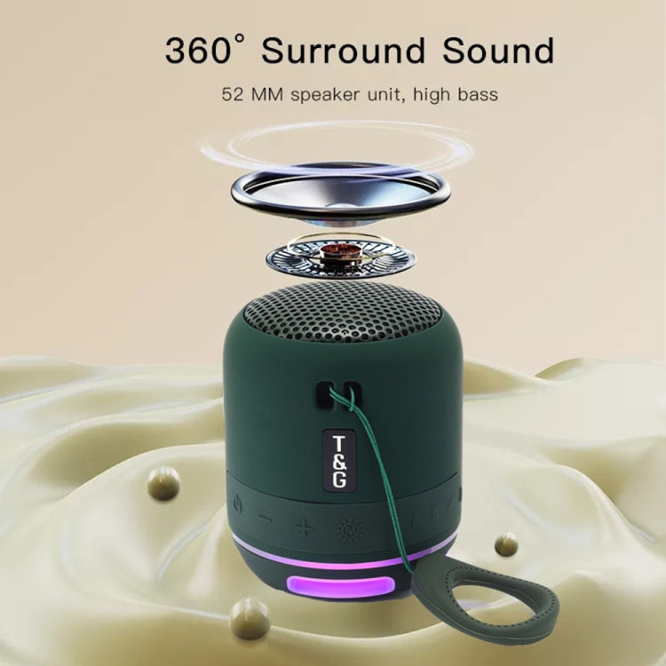 T&G TG294 TWS LED Mini Portable Wireless Stereo Sound Outdoor Speaker(Dark Green) - Mini Speaker by T&G | Online Shopping South Africa | PMC TechLife
