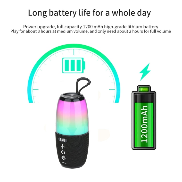 T&G TG644 5W High Power RGB Light Portable Bluetooth Speaker(Gery) - free shipping - PMC TechLife - Order now!