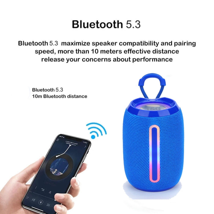 T&G TG653 TWS LED Mini Portable Wireless Stereo Sound Outdoor Speaker(Blue) - Mini Speaker by T&G | Online Shopping South Africa | PMC TechLife | Buy Now Pay Later Mobicred