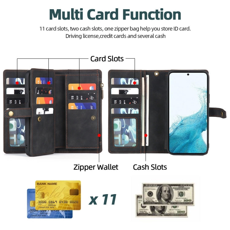 For Samsung Galaxy S10 Zipper Wallet Magnetic Detachable Leather Phone Case(Black) - Galaxy Phone Cases by PMC TechLife | Online Shopping South Africa | PMC TechLife | Buy Now Pay Later Mobicred