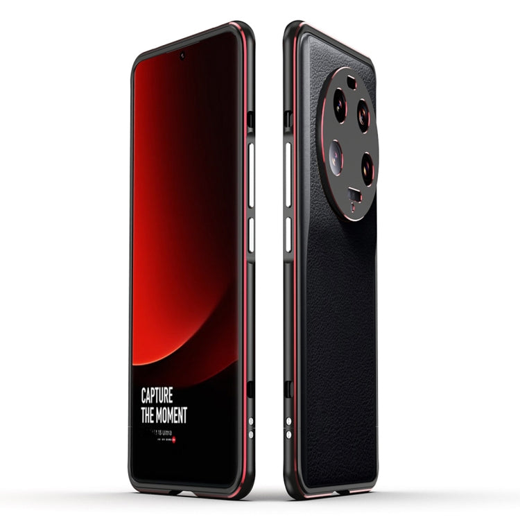 For Xiaomi 13 Ultra LK Aurora Metal Phone Frame with Lens Cover(Black Red) - free shipping - PMC TechLife - Order now!