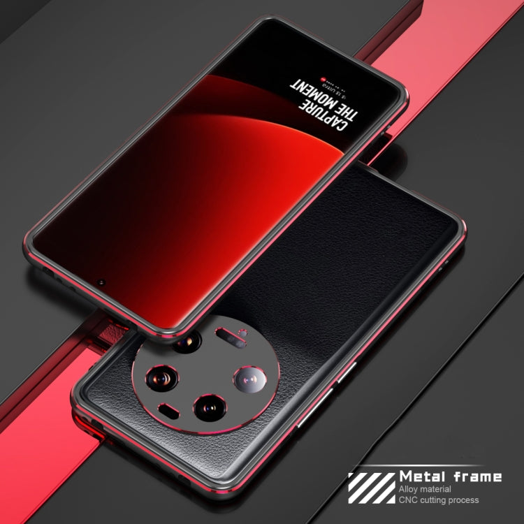 For Xiaomi 13 Ultra LK Aurora Metal Phone Frame with Lens Cover(Black Red) - free shipping - PMC TechLife - Order now!