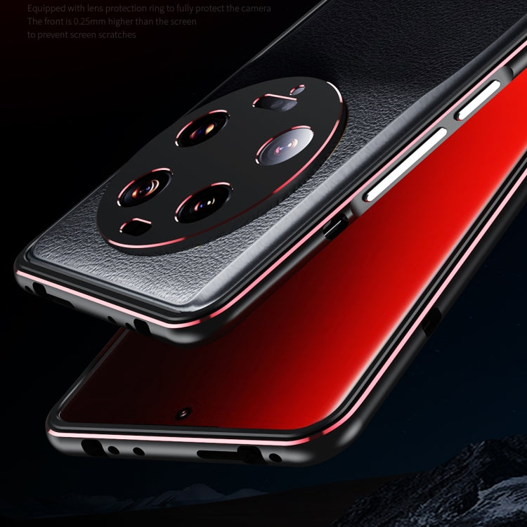 For Xiaomi 13 Ultra LK Aurora Metal Phone Frame with Lens Cover(Black Red) - free shipping - PMC TechLife - Order now!
