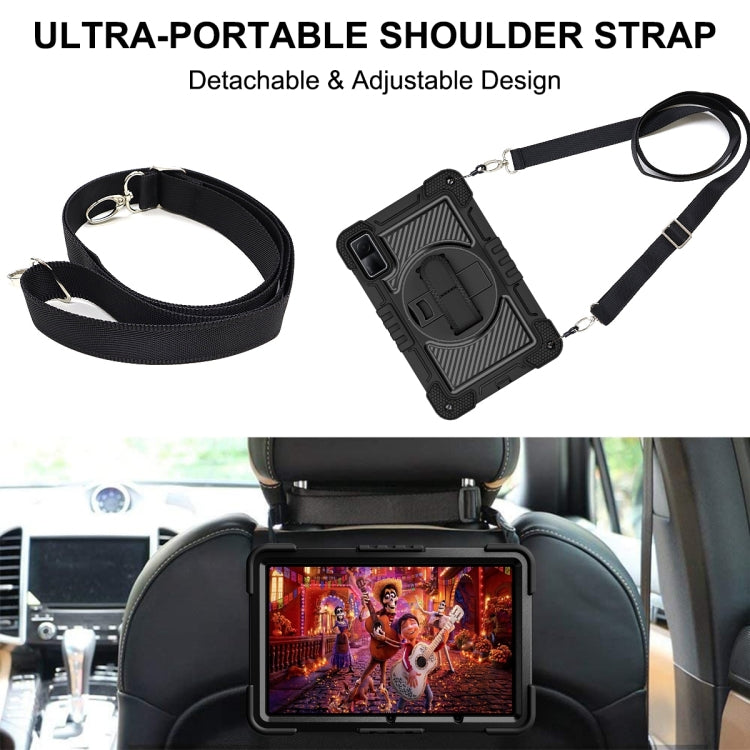 For Xiaomi Redmi Pad 10.61 360 Degree Rotation PC Contrast Silicone Tablet Case(Black) - free shipping - PMC TechLife - Order now!