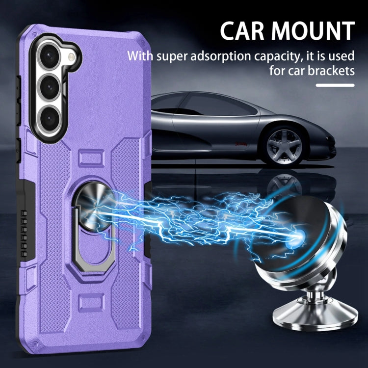 For Samsung Galaxy S23 5G Ring Holder Armor Hybrid Phone Case(Purple) - free shipping - PMC TechLife - Order now!