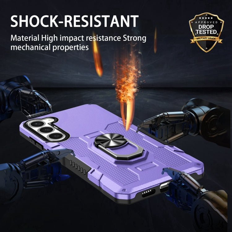 For Samsung Galaxy S23 5G Ring Holder Armor Hybrid Phone Case(Purple) - free shipping - PMC TechLife - Order now!