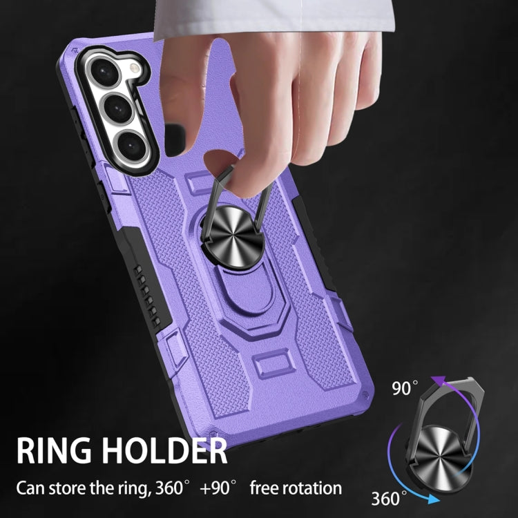 For Samsung Galaxy S23 5G Ring Holder Armor Hybrid Phone Case(Purple) - free shipping - PMC TechLife - Order now!
