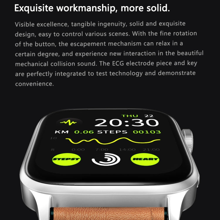 GT22 1.85 inch TFT Screen Silicone Band Health Smart Watch, Support Bluetooth Call / Plateau Blood Oxygen / Body Temperature / Arrhythmia / TI Heart Rate Monitoring(Black Silver) -  by PMC TechLife | Online Shopping South Africa | PMC TechLife
