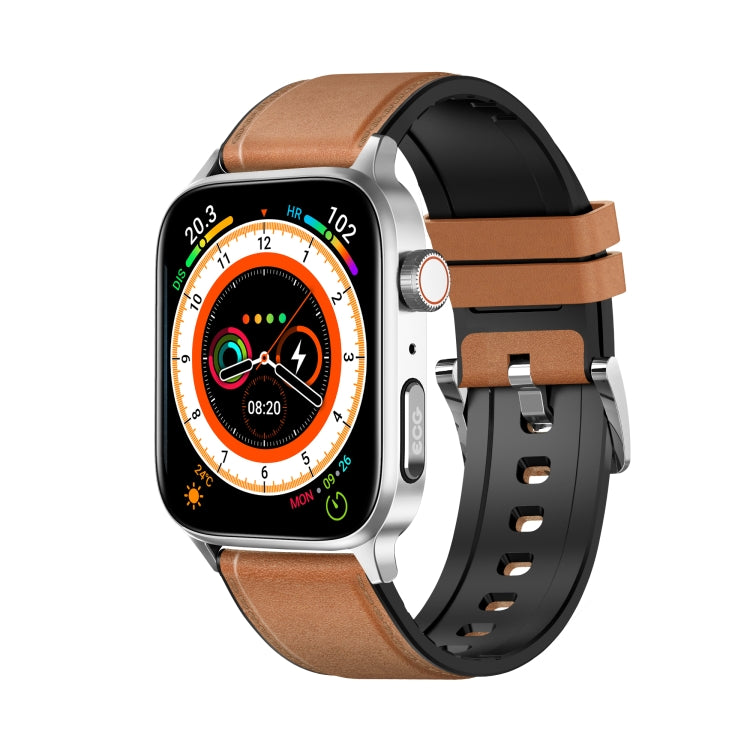 GT22 1.85 inch TFT Screen Leather Band Health Smart Watch, Support Bluetooth Call / Plateau Blood Oxygen / Body Temperature / Arrhythmia / TI Heart Rate Monitoring(Brown) -  by PMC TechLife | Online Shopping South Africa | PMC TechLife