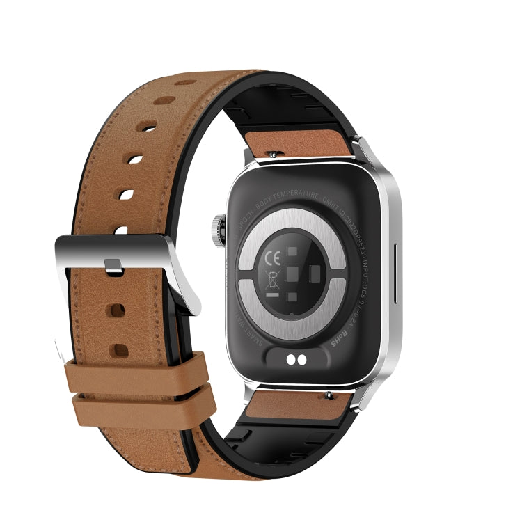 GT22 1.85 inch TFT Screen Leather Band Health Smart Watch, Support Bluetooth Call / Plateau Blood Oxygen / Body Temperature / Arrhythmia / TI Heart Rate Monitoring(Brown) -  by PMC TechLife | Online Shopping South Africa | PMC TechLife