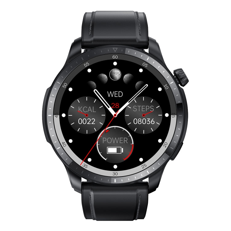 T52 1.39 inch IP67 Waterproof Leather Band Smart Watch Supports Bluetooth Call / Blood Oxygen / Body Temperature Monitoring(Black) -  by PMC TechLife | Online Shopping South Africa | PMC TechLife