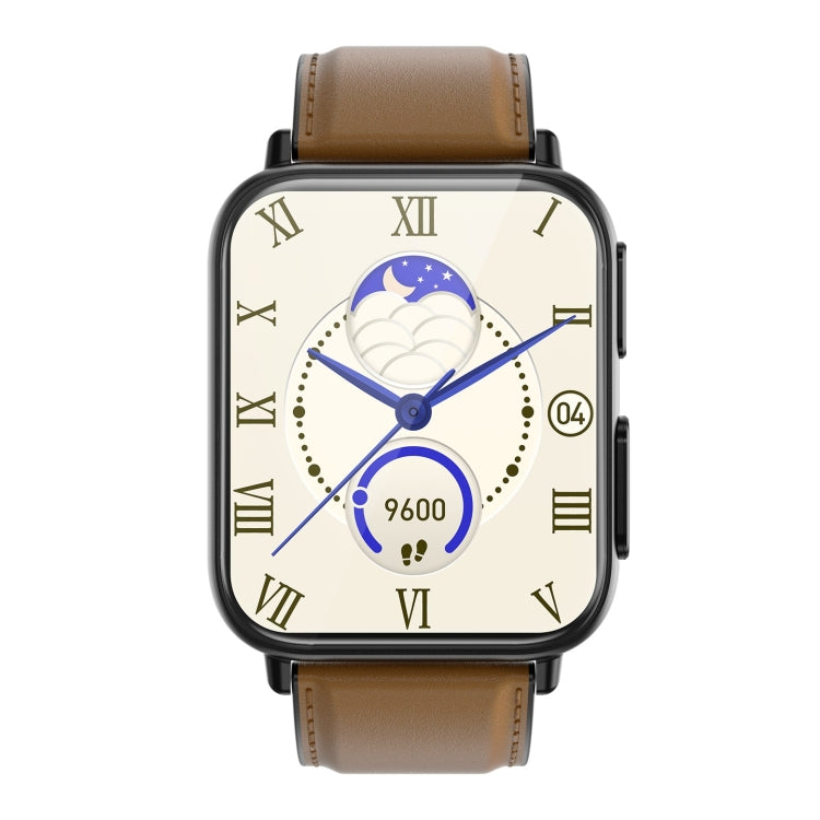 TK10 1.91 inch IP68 Waterproof Leather Band Smart Watch Supports AI Medical Diagnosis/ Blood Oxygen / Body Temperature Monitoring(Brown) -  by PMC TechLife | Online Shopping South Africa | PMC TechLife