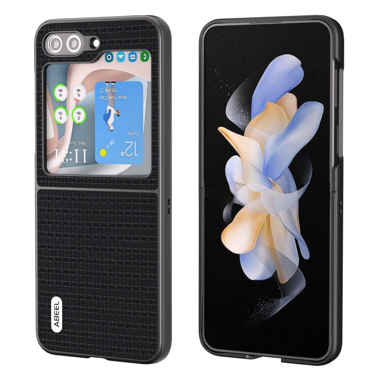 For Samsung Galaxy Z Flip5 ABEEL Genuine Leather Luxury Series Phone Case(Black) - free shipping - PMC TechLife - Order now!