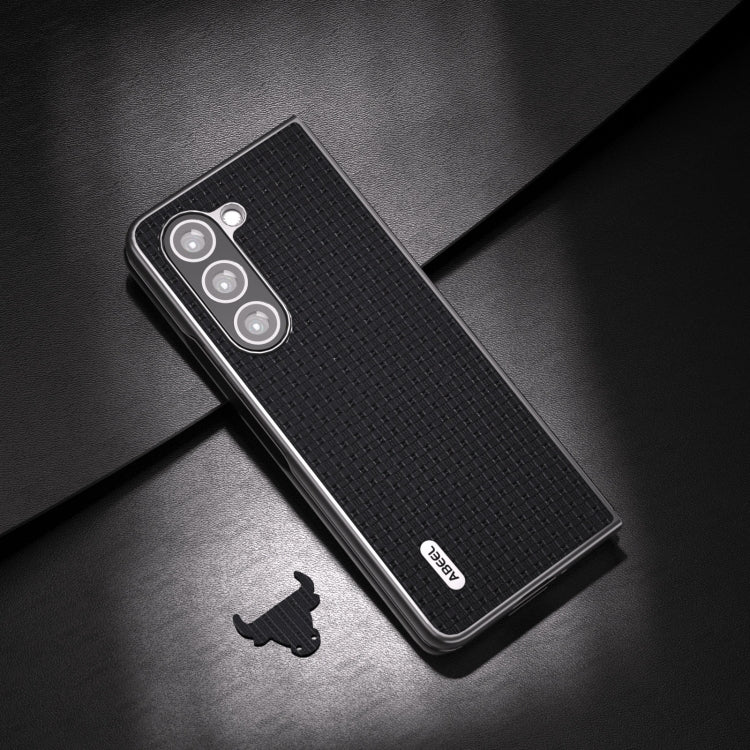 For Samsung Galaxy Z Fold5 ABEEL Genuine Leather Luxury Series Phone Case(Black) - free shipping - PMC TechLife - Order now!