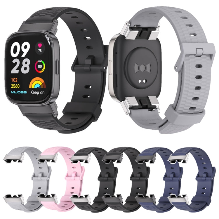 For Redmi Watch 3 Mijobs Honeycomb Texture TPU Watch Band(Midnight Blue Silver) - Watch Bands by MIJOBS | Online Shopping South Africa | PMC TechLife | Buy Now Pay Later Mobicred