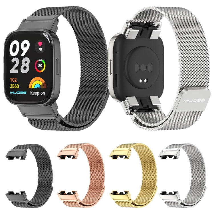 For Redmi Watch 3 Mijobs Milan Magnetic Metal Watch Band(Silver) - Watch Bands by MIJOBS | Online Shopping South Africa | PMC TechLife | Buy Now Pay Later Mobicred