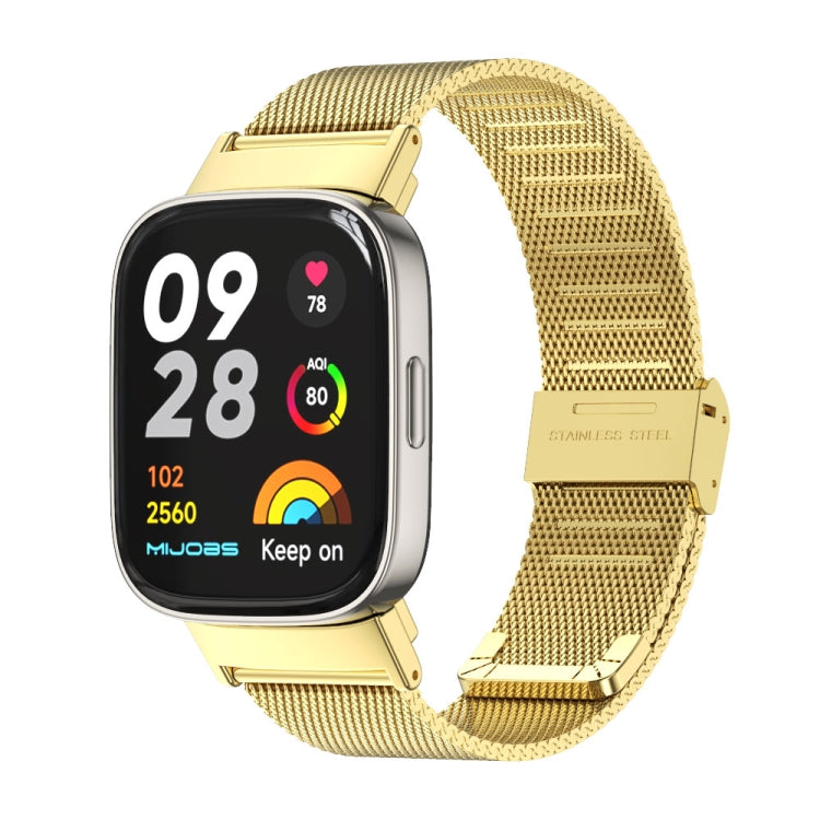 For Redmi Watch 3 Mijobs Milan Buckle Metal Watch Band(Gold) - Watch Bands by MIJOBS | Online Shopping South Africa | PMC TechLife | Buy Now Pay Later Mobicred