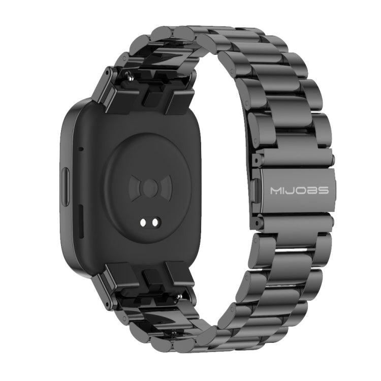 For Redmi Watch 3 Mijobs Three-Bead Metal Stainless Steel Watch Band(Black) - free shipping - PMC TechLife - Order now!