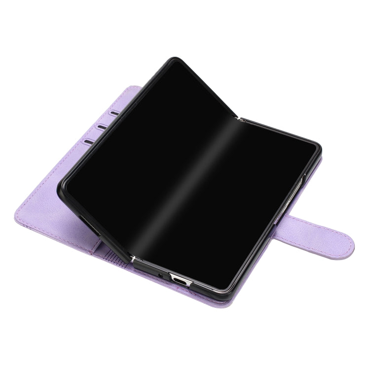 For Samsung Galaxy Z Fold4 5G Heart Pattern Skin Feel Leather Phone Case(Purple) - free shipping - PMC TechLife - Order now!