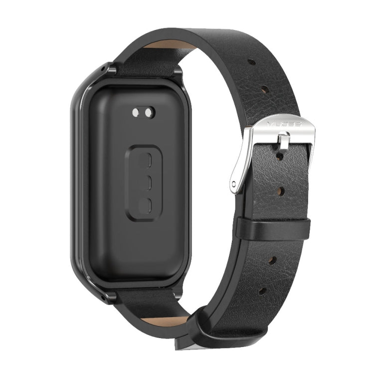 For Xiaomi Smart Band 8 Active / Redmi Band 2 Mijobs Metal Shell Microfiber PU Leather Watch Band(Black) - free shipping - PMC TechLife - Order now!