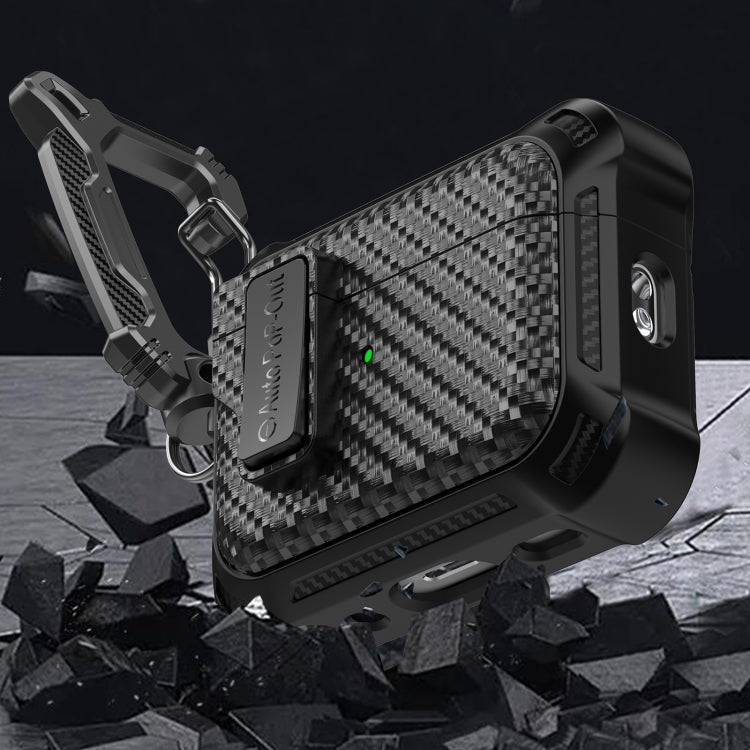For AirPods Pro 2 Alpha Carbon Fiber Wireless Bluetooth Earphone Protective Case(Black) - free shipping - PMC TechLife - Order now!