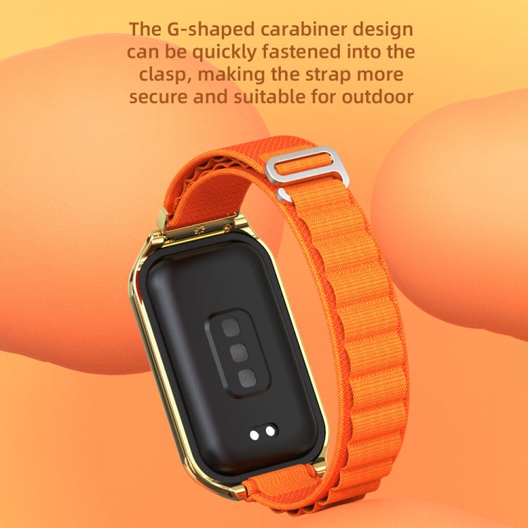 For Xiaomi Smart Band 8 Active / Redmi Band 2 Mijobs Metal Shell Nylon Breathable Watch Band(Pink Rose Gold) - free shipping - PMC TechLife - Order now!