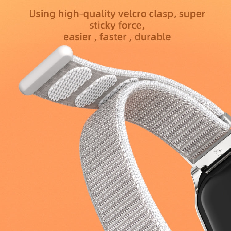For Xiaomi Smart Band 8 Active / Redmi Band 2 Mijobs Metal Shell Nylon Breathable Watch Band(Grey Silver) - Watch Bands by MIJOBS | Online Shopping South Africa | PMC TechLife | Buy Now Pay Later Mobicred