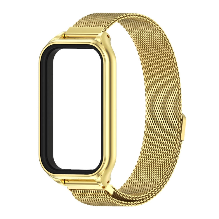 For Xiaomi Smart Band 8 Active / Redmi Band 2 Mijobs Metal Shell + Milan Magnetic Metal Watch Band(Gold) - Watch Bands by MIJOBS | Online Shopping South Africa | PMC TechLife | Buy Now Pay Later Mobicred