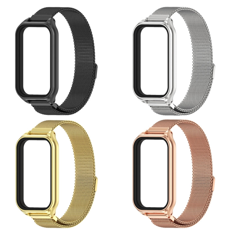 For Xiaomi Smart Band 8 Active / Redmi Band 2 Mijobs Metal Shell + Milan Magnetic Metal Watch Band(Silver) - Watch Bands by MIJOBS | Online Shopping South Africa | PMC TechLife | Buy Now Pay Later Mobicred