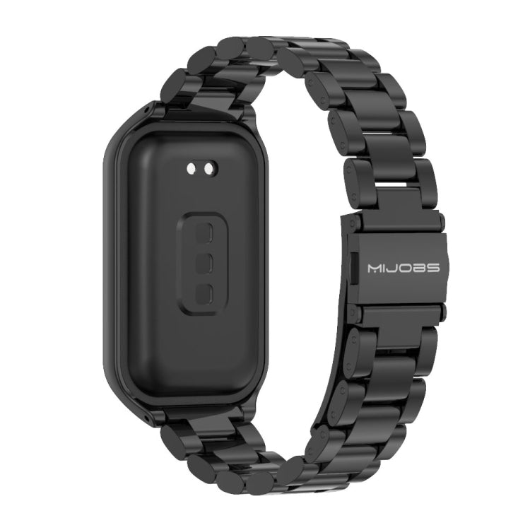 For Xiaomi Smart Band 8 Active / Redmi Band 2 Mijobs Metal Shell + Three-Bead Stainless Steel Watch Band(Black) - free shipping - PMC TechLife - Order now!