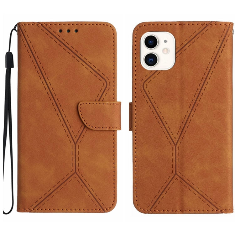 For iPhone 11 Stitching Embossed Leather Phone Case(Brown) - free shipping - PMC TechLife - Order now!