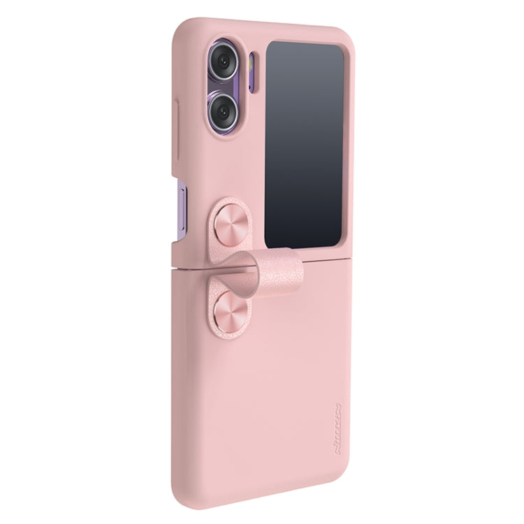 For OPPO Find N2 Flip NILLKIN Skin Feel Liquid Silicone Phone Case With Finger Strap(Pink) - free shipping - PMC TechLife - Order now!